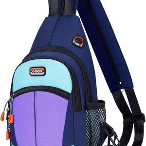Small Sling Bag Women Crossbody Backpack Multi-Pocket Adjustable for Outdoors